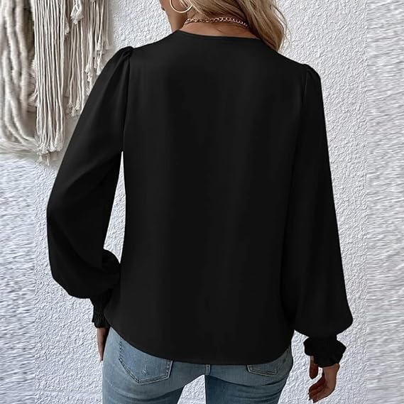 Maricarmen® | Elegant Blouse Top With V-Neck And Balloon Sleeves