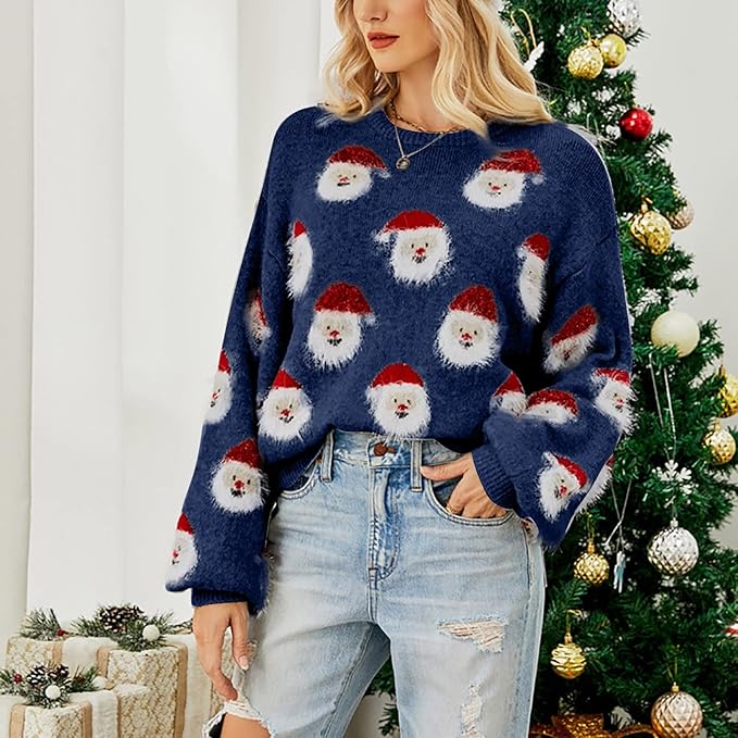 Azucena | Oversized Christmas sweater with Santa Claus motif