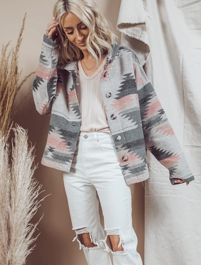 Hilda | Woven jacket with printed collar