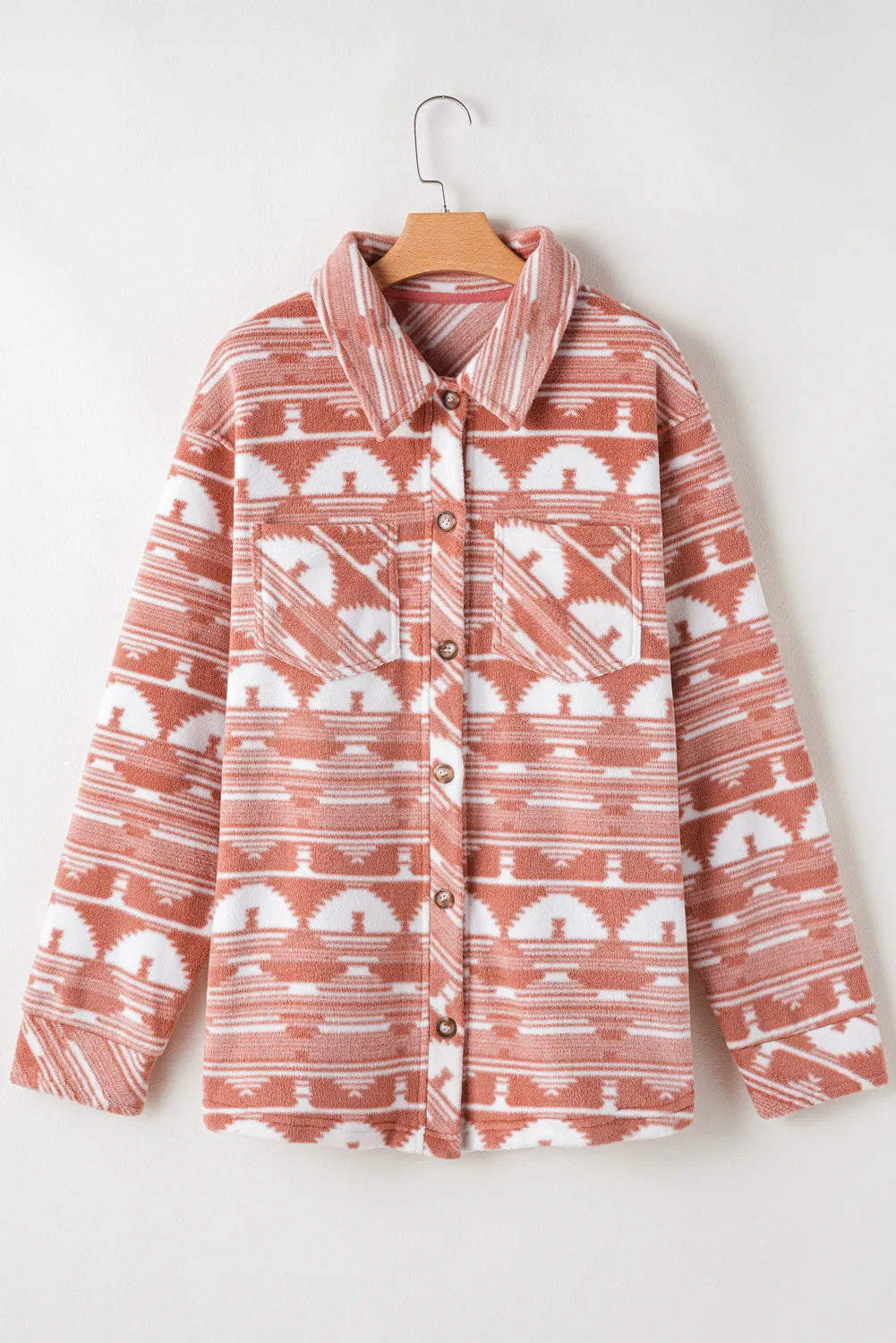 Heidi | Plus size jacket with pockets, printed collar and collar