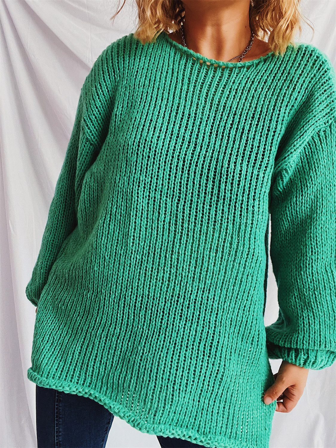 Bernadette | Sweater with a boat neckline and dropped shoulders