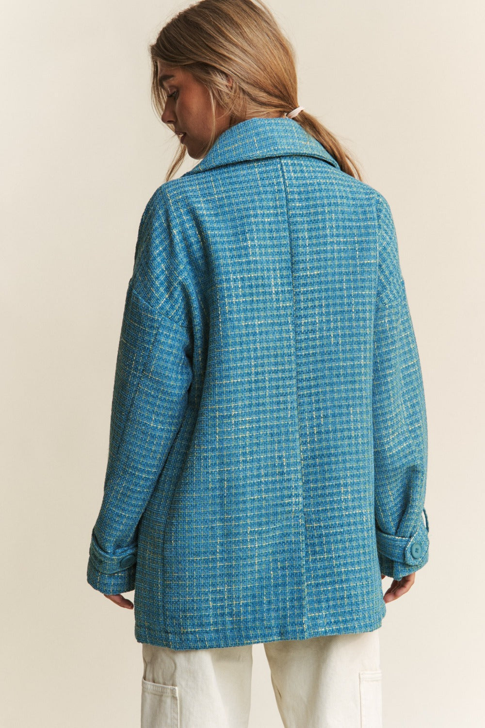 Gabriele | Double-breasted tweed coat with long sleeves