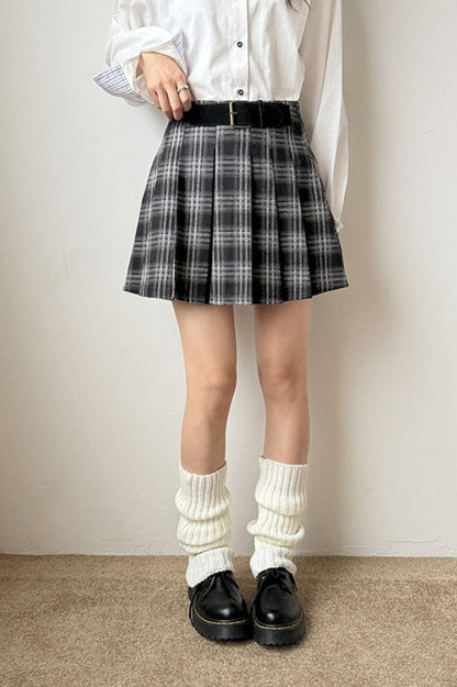 Vintage Plaid Pleated Skirt