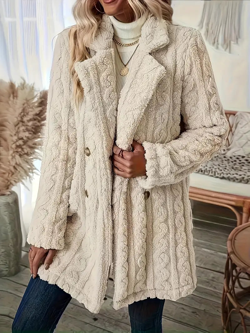 Catherine | Soft solid color thermal coat with long sleeves