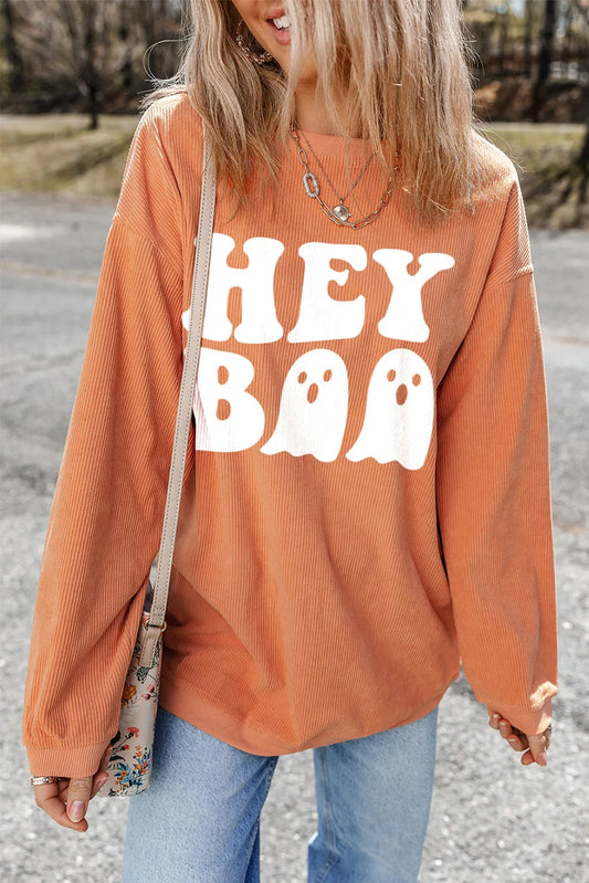 Anita | Long sleeve crew neck sweatshirt with letter graphic