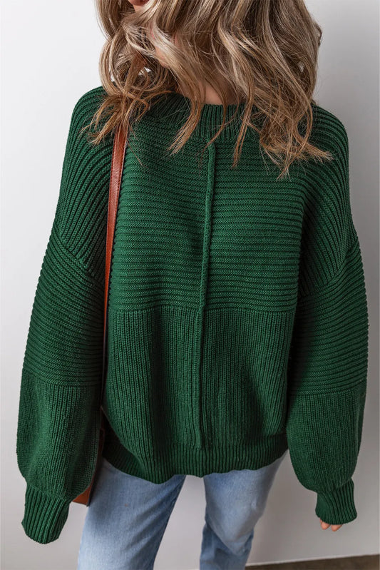 Monica | Round neck sweater with low shoulders