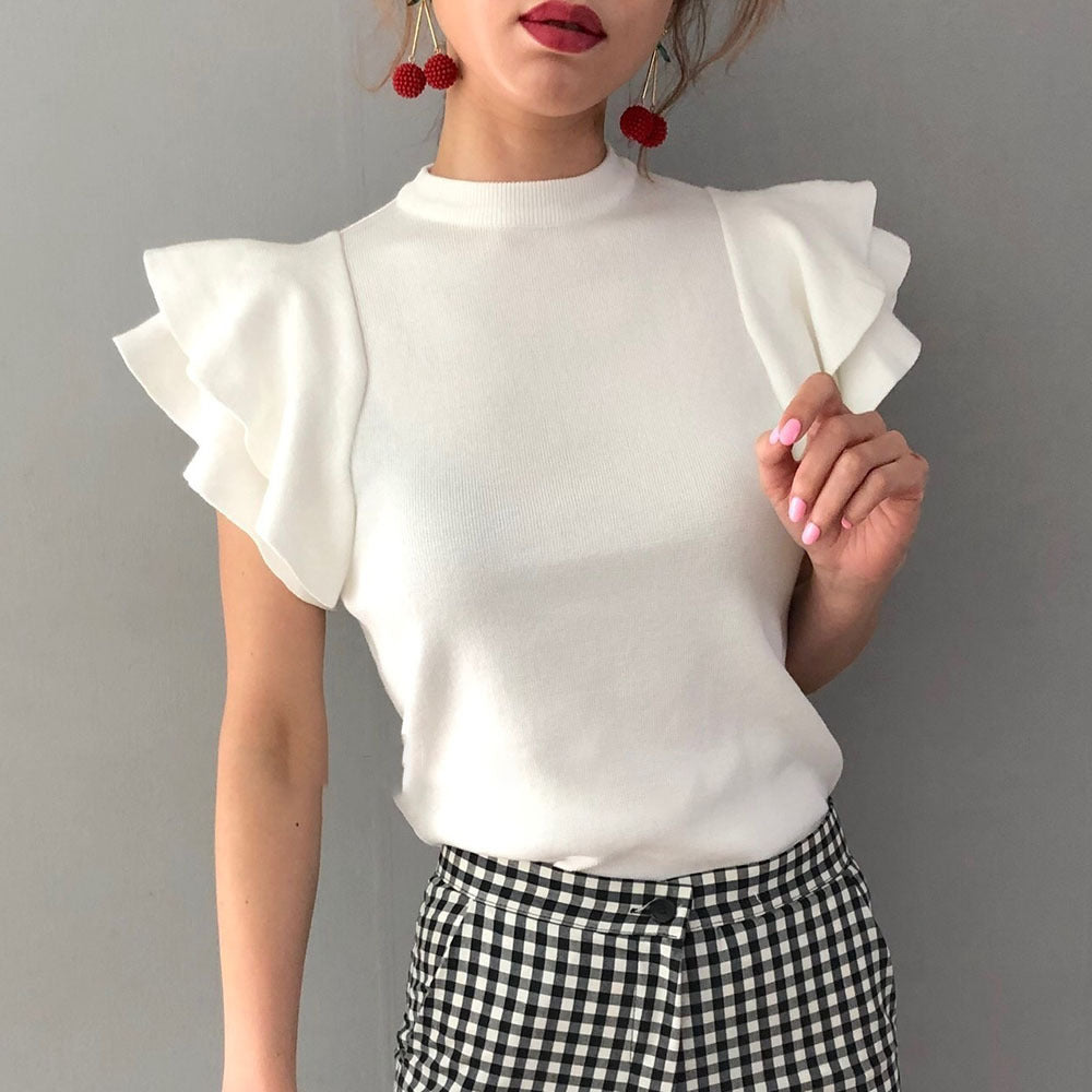 Maribel® | Fashionable Blouse Hemmed With Ruffles