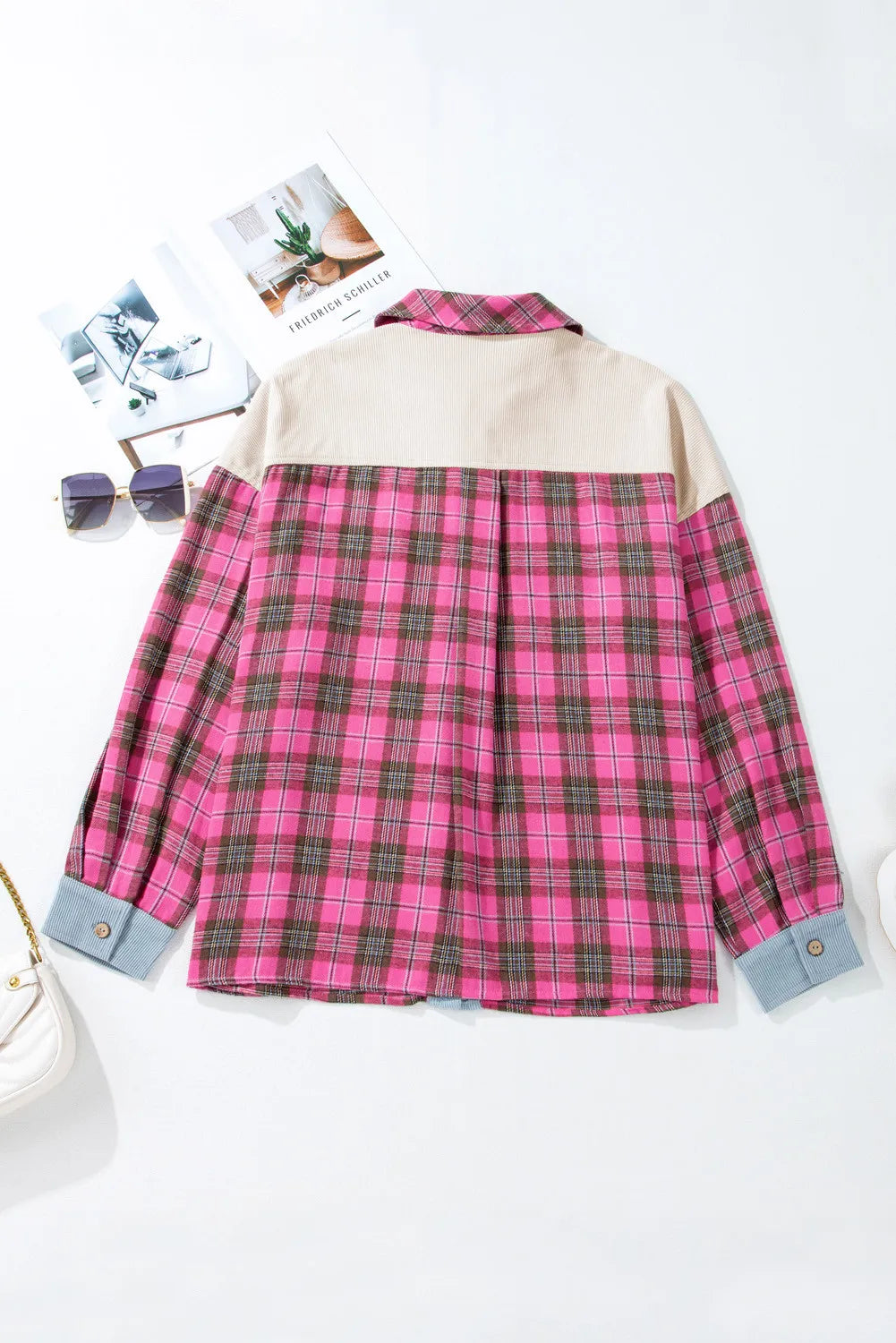 Sabine | Oversized checked long sleeve shirt with collar