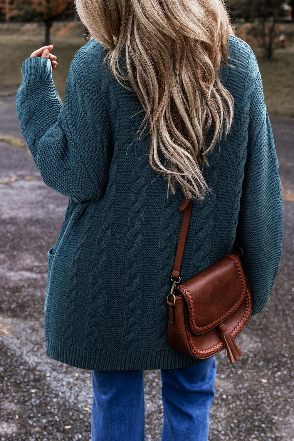 Brigitta | Long sleeve cable knit cardigan with buttons