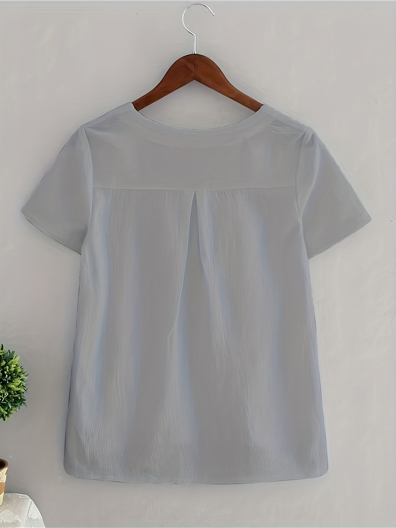 Mina® | Women'S White V-Neck Linen Blouse