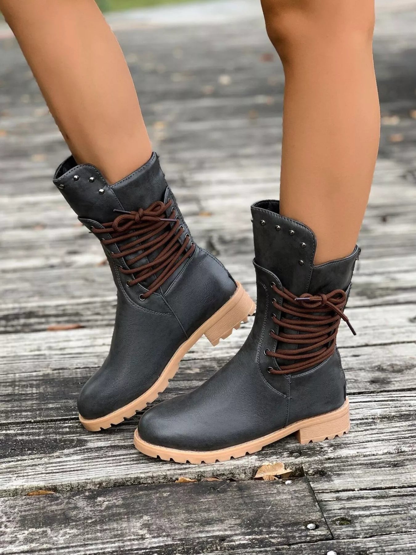 Susan | Women's Round Toe Block Heels Boots