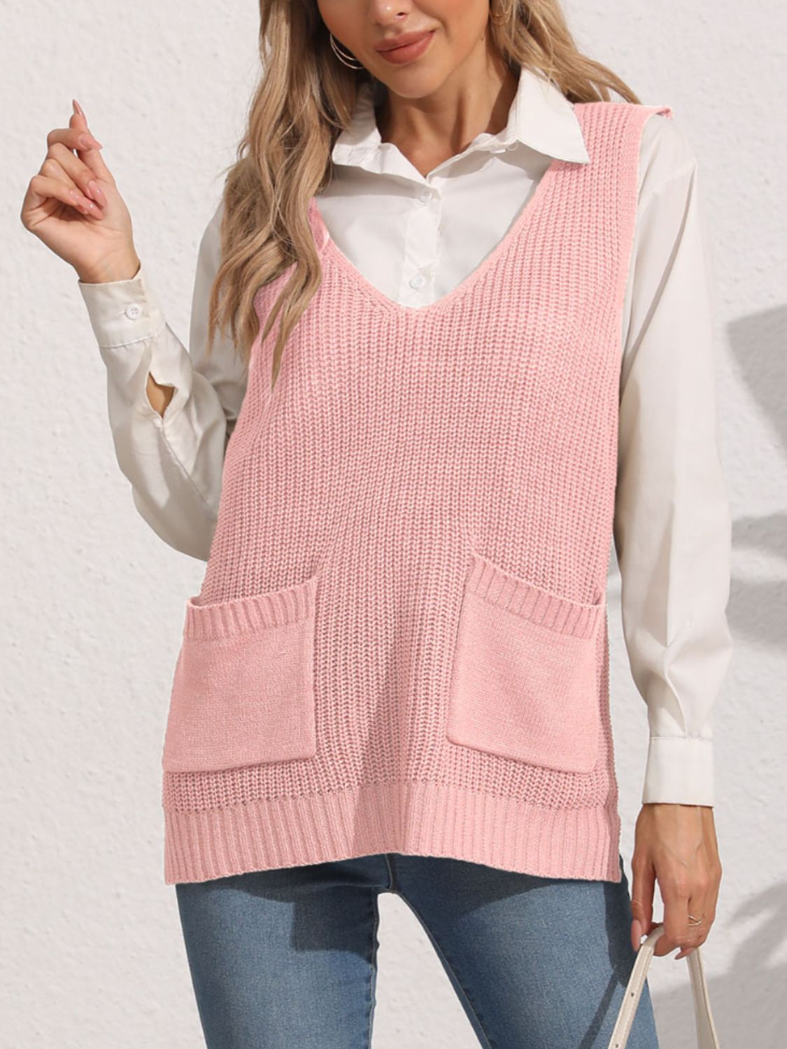 Johanna | Sweater vest with pockets and V-neck