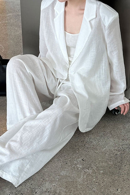 Lightweight Linen-Look Blazer