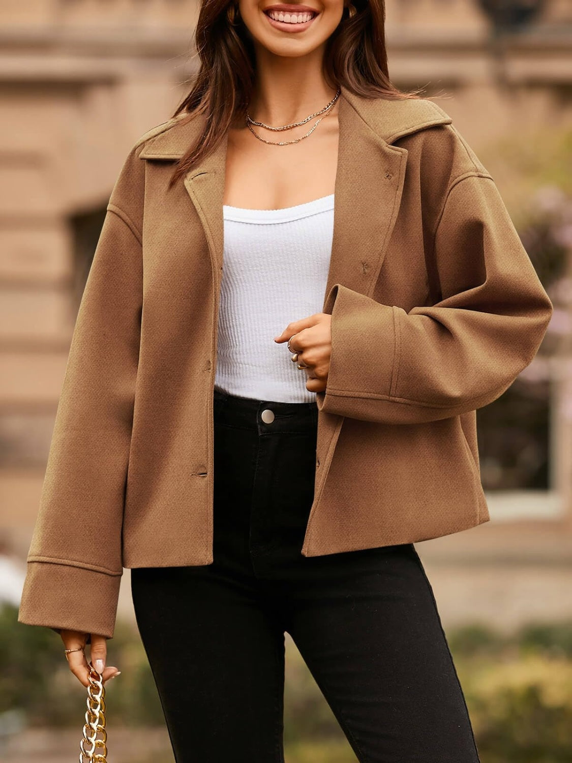 Ivanna | Jacket with collar and dropped shoulders