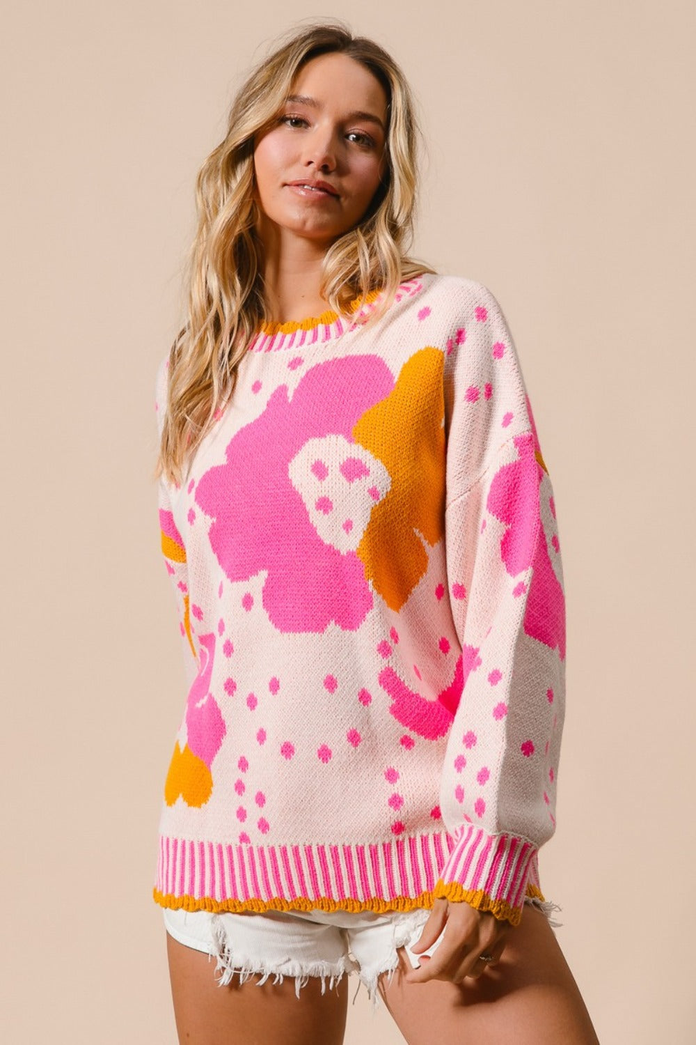 Ulla | Contrast floral print sweater