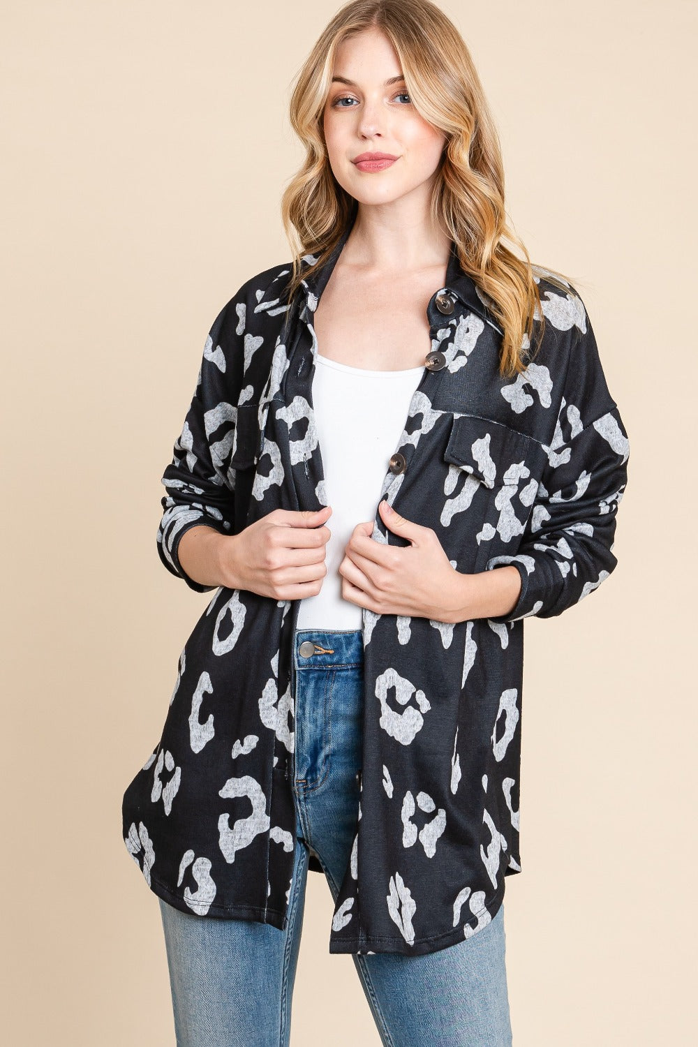 Raquel | Animal print buttoned cardigan