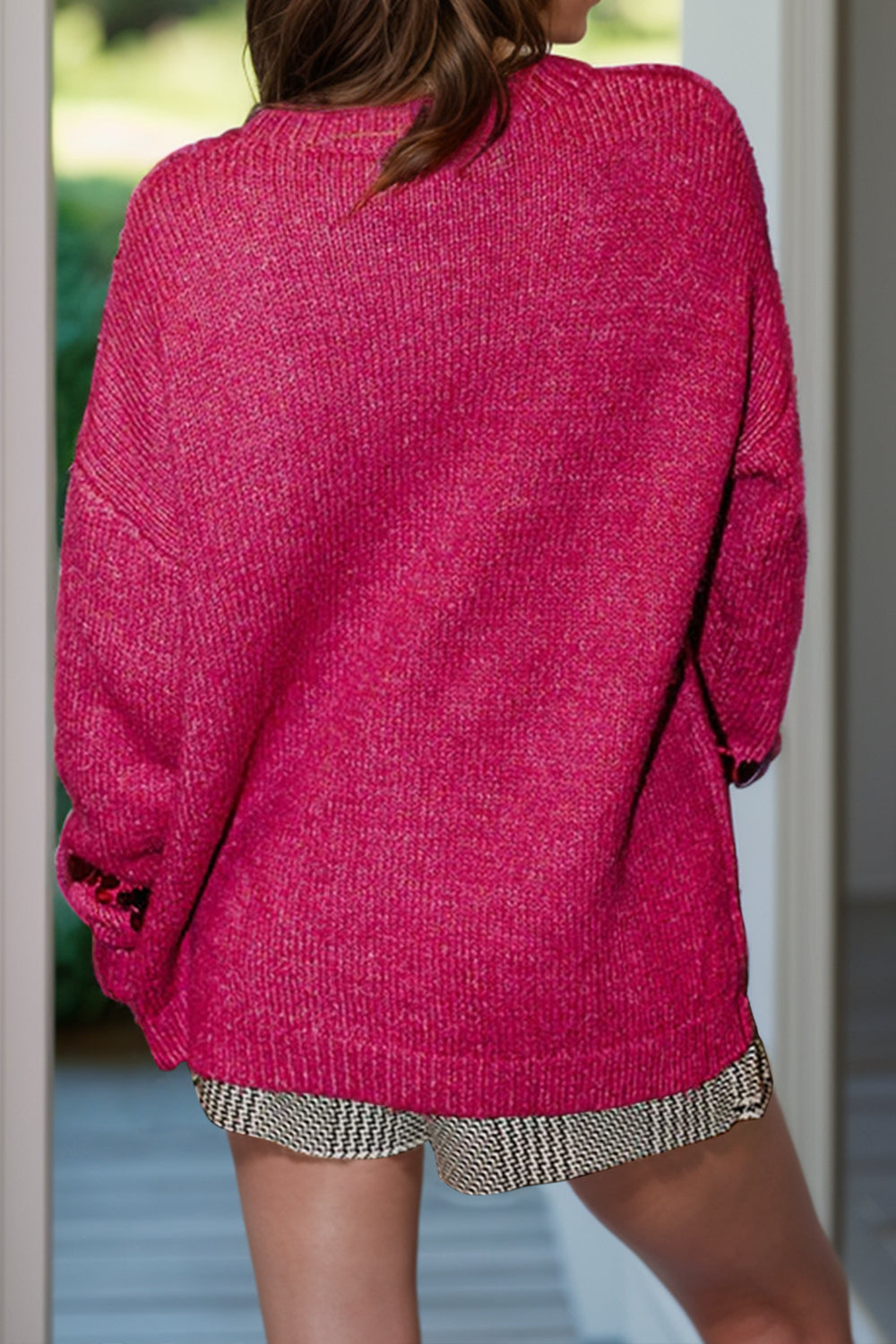 Nina | Long-sleeved sweater with sequins and a crew neck