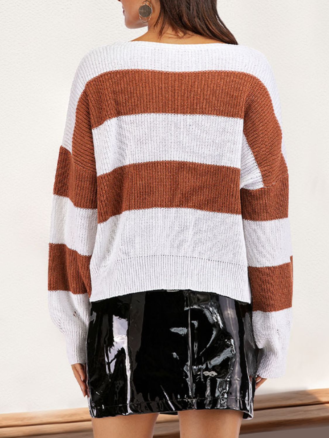 Irene | Perfee color block long-sleeved sweater with dropped shoulders
