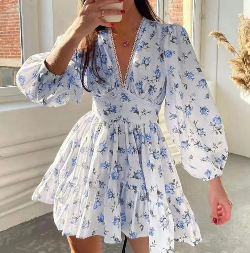 Pamela | Elegant Summer Dress with Ruffles and V-Neck