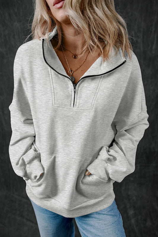 Adriana | Long sleeve half zip sweatshirt