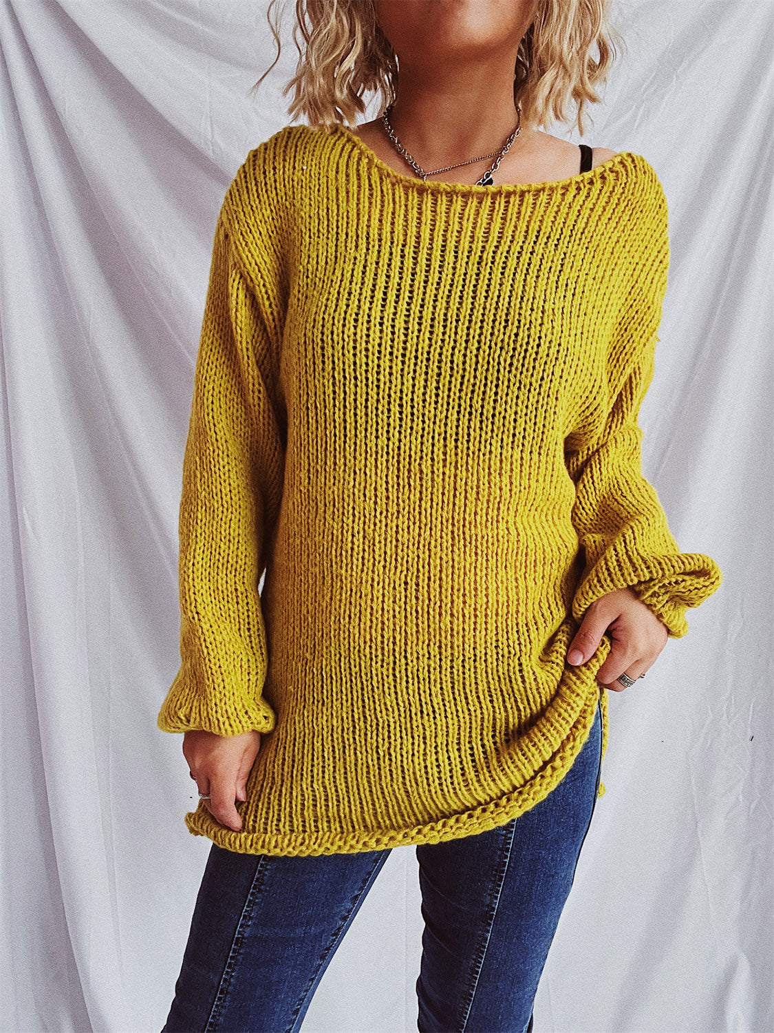 Bernadette | Sweater with a boat neckline and dropped shoulders