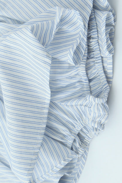 Striped Long Sleeve Shirt High Waist Tie Mini Skirt Set