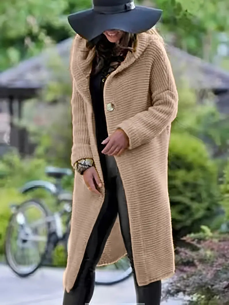 Cristina | Long knitted cardigan with hood