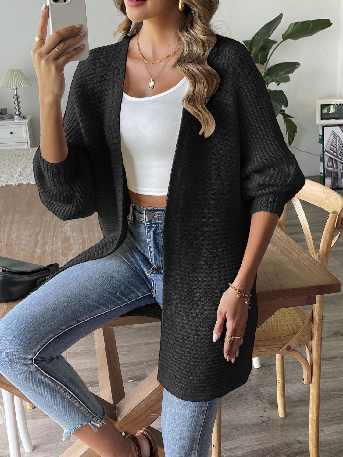 Annabelle | Long sleeve open front cardigan