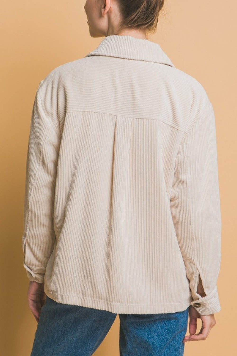Beatriz | Love Tree corduroy jacket with buttons and Sherpa interior