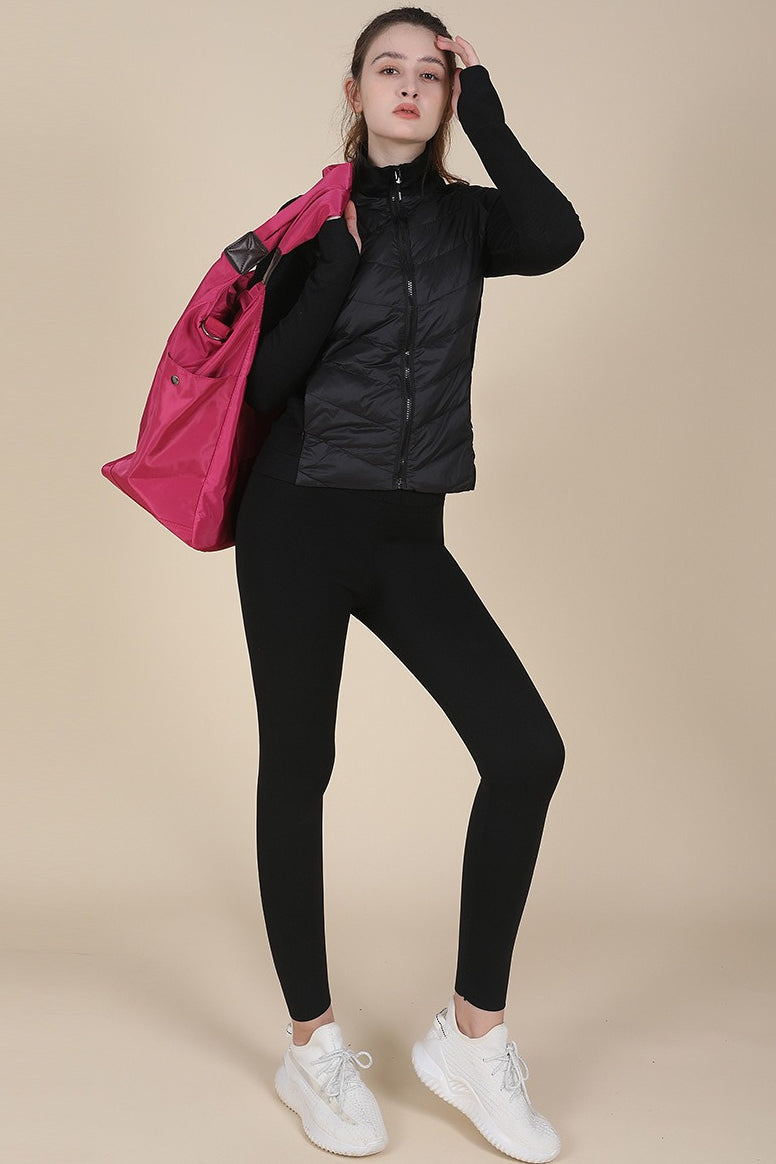 Lightweight Slim Stand Collar Down Puffer Windproof Sports Jacket