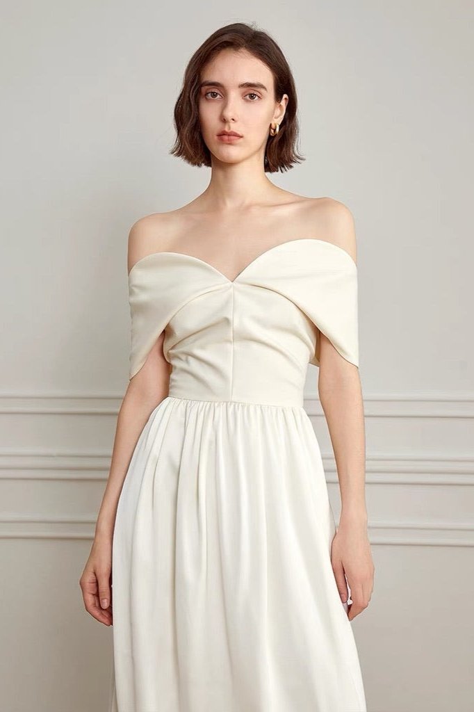 Karla® | Off-The-Shoulder Curve Maxi Dress In Cream