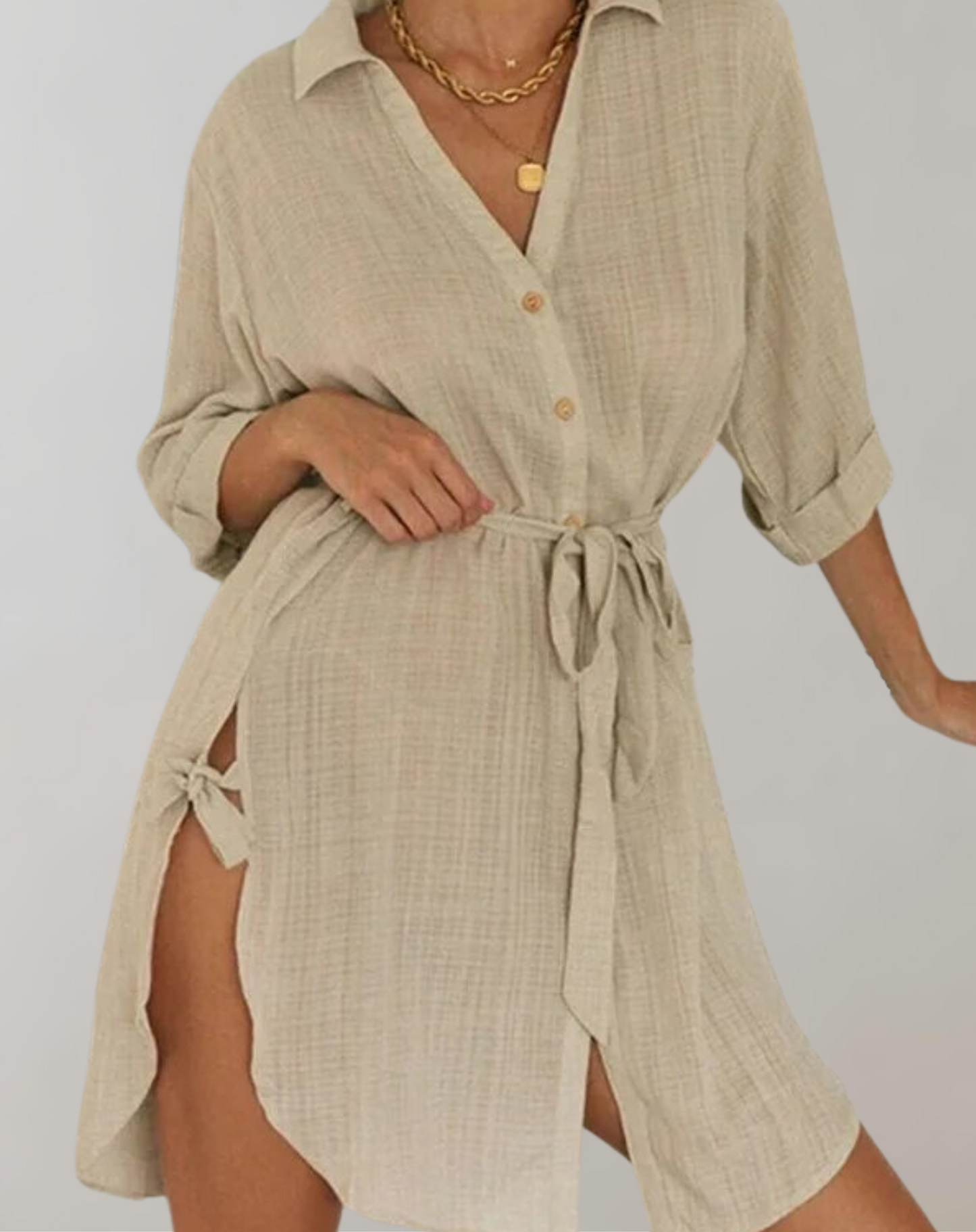Marcela® | Long-Sleeved Linen Shirt In Plus Sizes