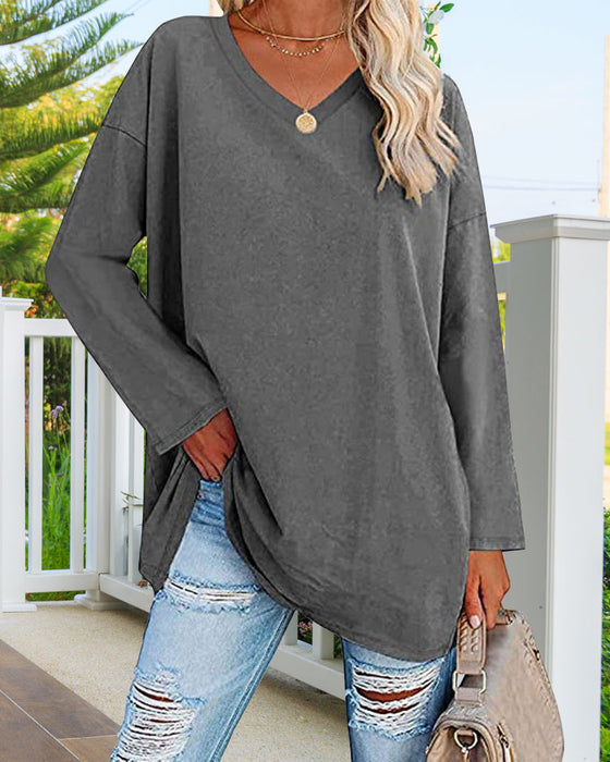 Bucket® | Women'S Blouse With Long Sleeves And V-Neck