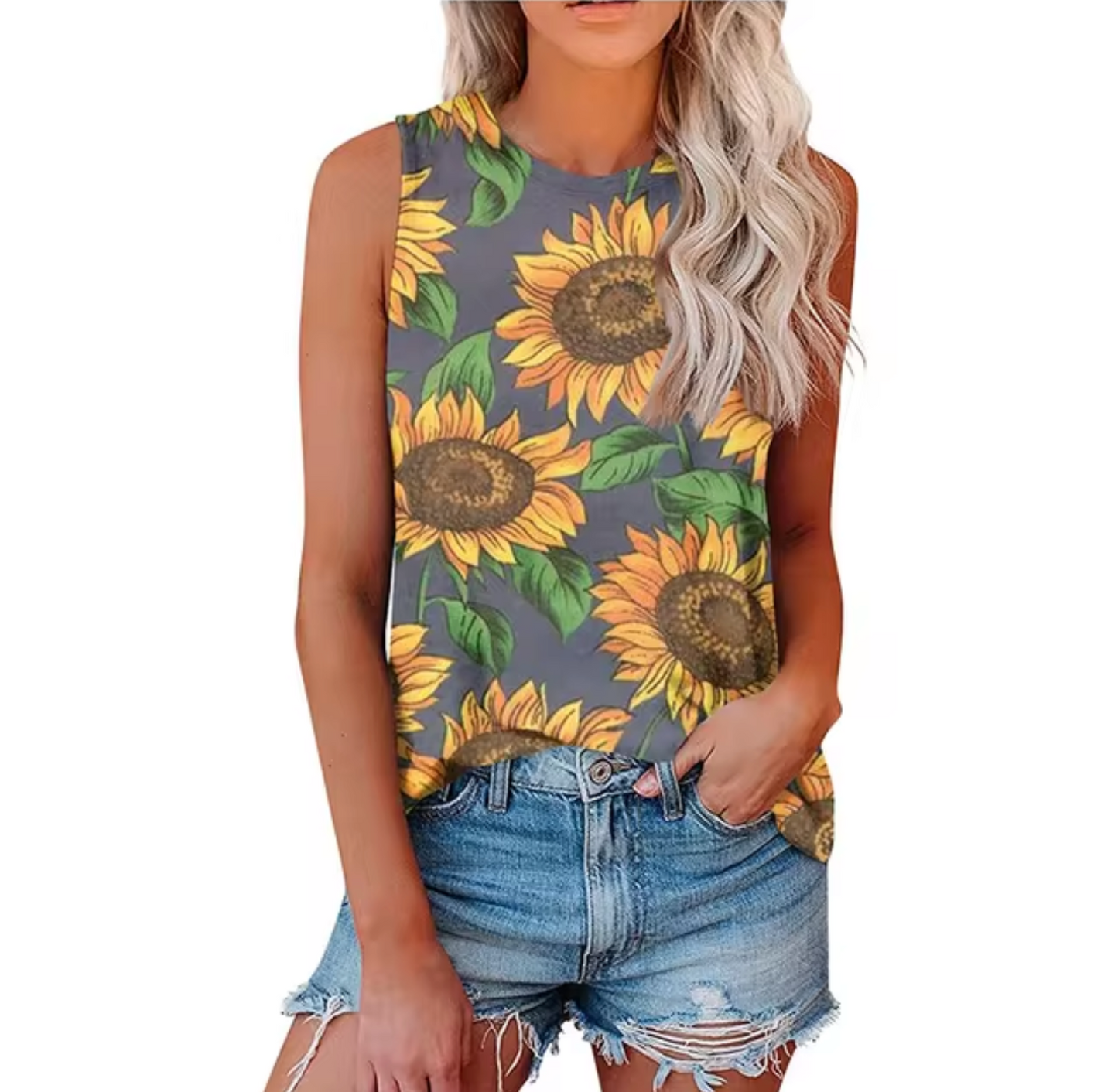 Hayden® | Sunflower Print Tank Top