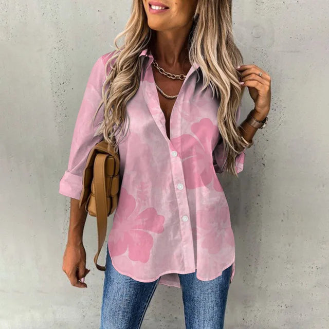 Melina® | Casual, Loose Long-Sleeved Blouse With A Floral Pattern