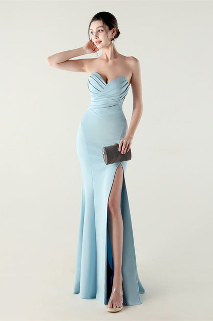 Strapless Sweetheart Pleated Party Dress