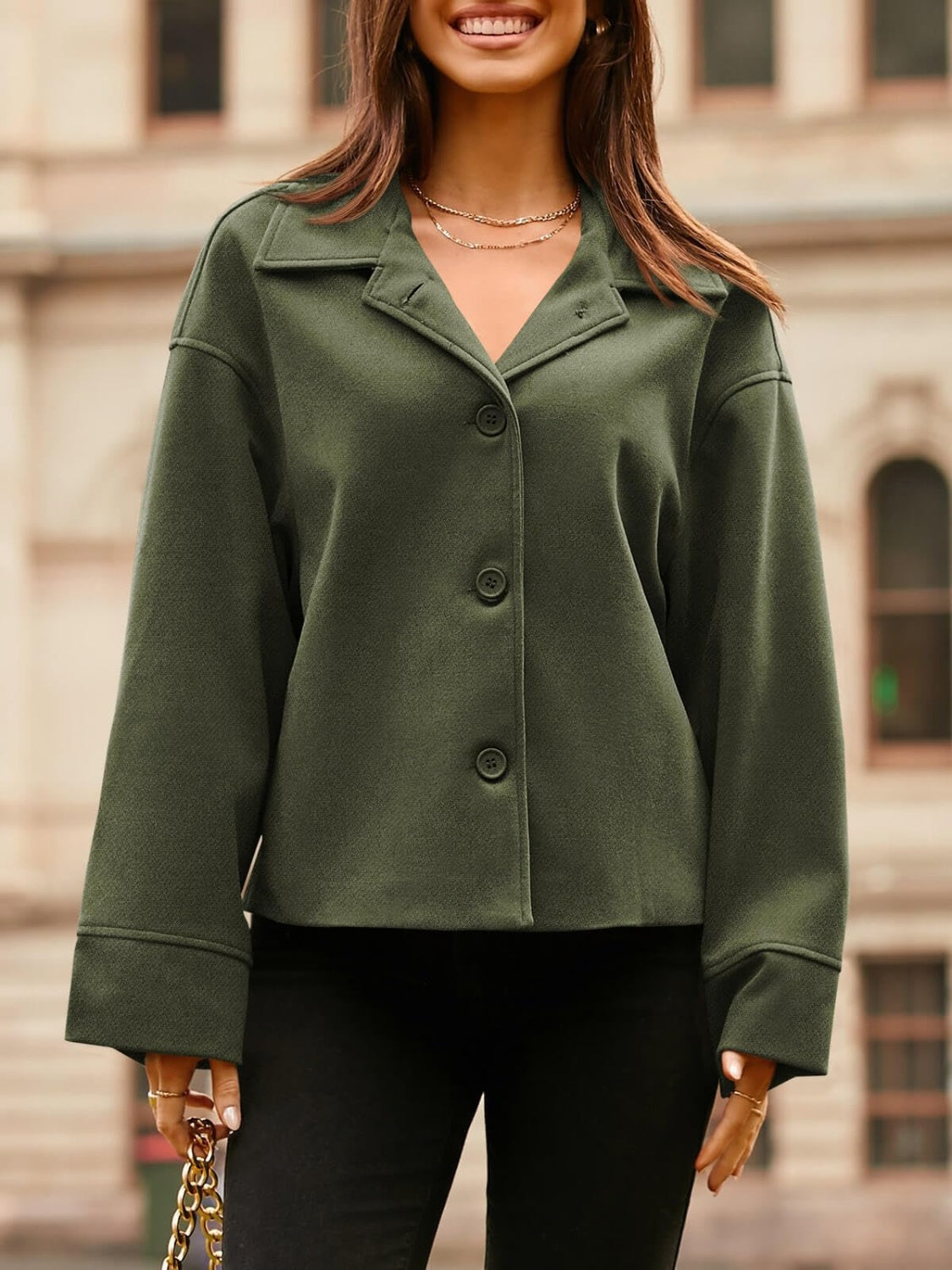 Ivanna | Jacket with collar and dropped shoulders