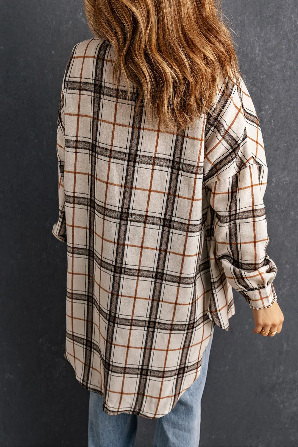 Gabriela | Checked high-low jacket with slit