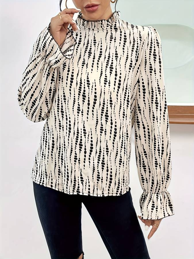 Mireia® | Print Casual Blouse With Lantern Sleeves