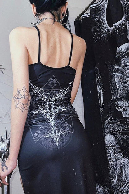 Irregular Strap Gothic Dress