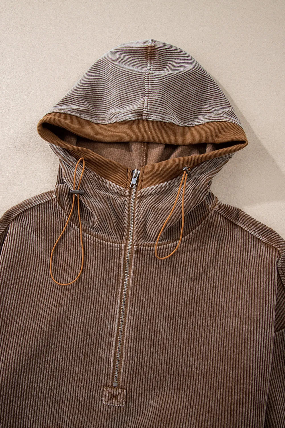 Juana | Long sleeve hoodie with drawstring and half zip