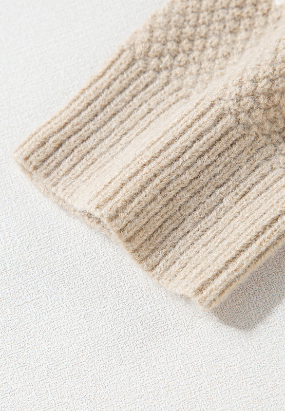 Liliana | Color block crew neck cable knit sweater