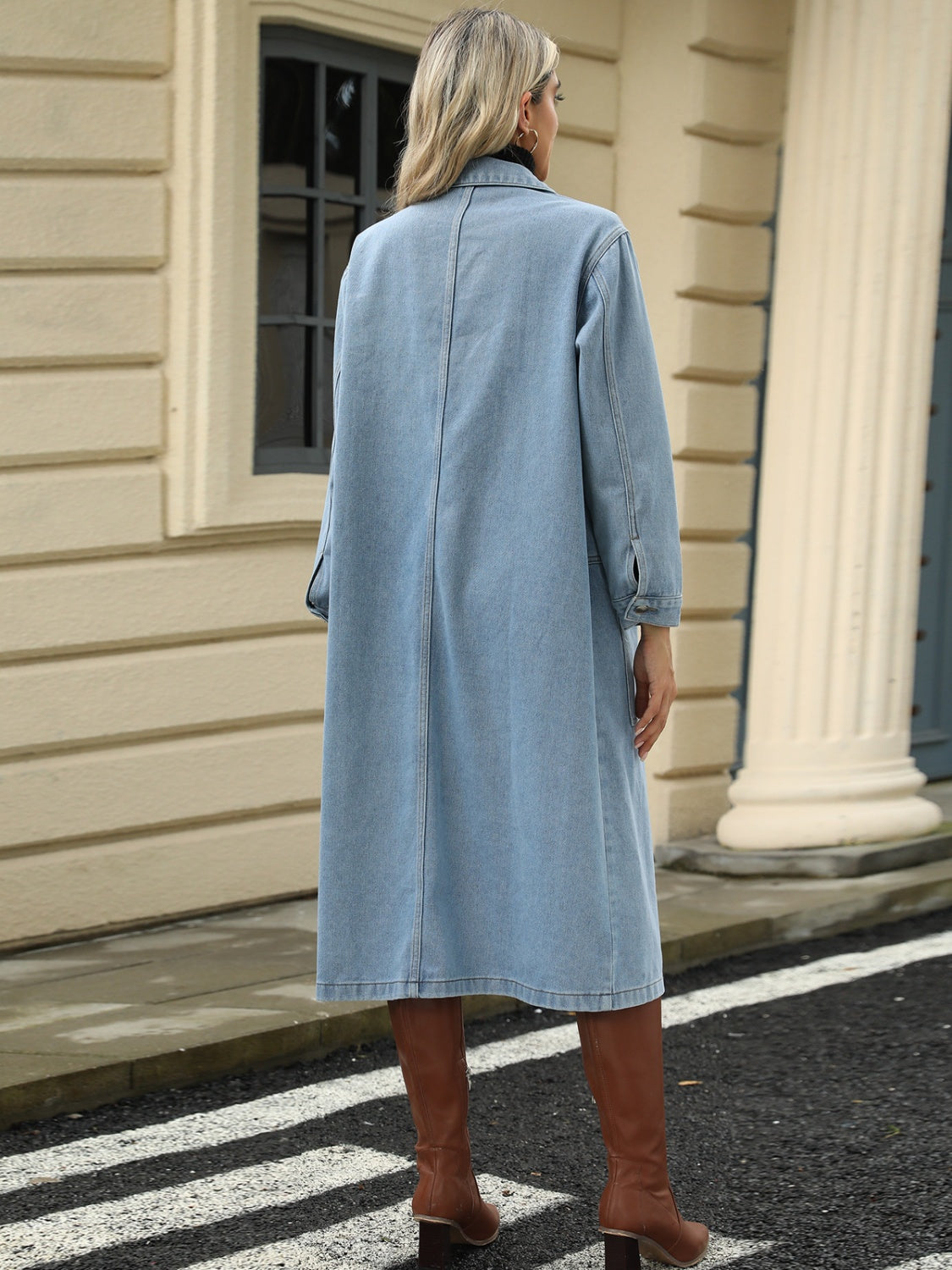Marianna | Denim jacket with pockets and button placket and collar