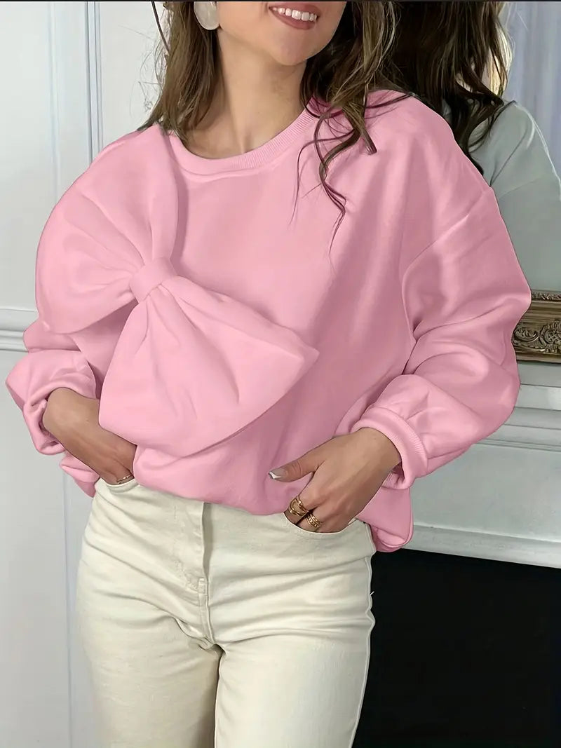 Nicole® | Oversized Cotton Sweater With Bow
