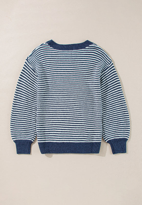 Noelia | Striped long-sleeved sweater with a boat neck