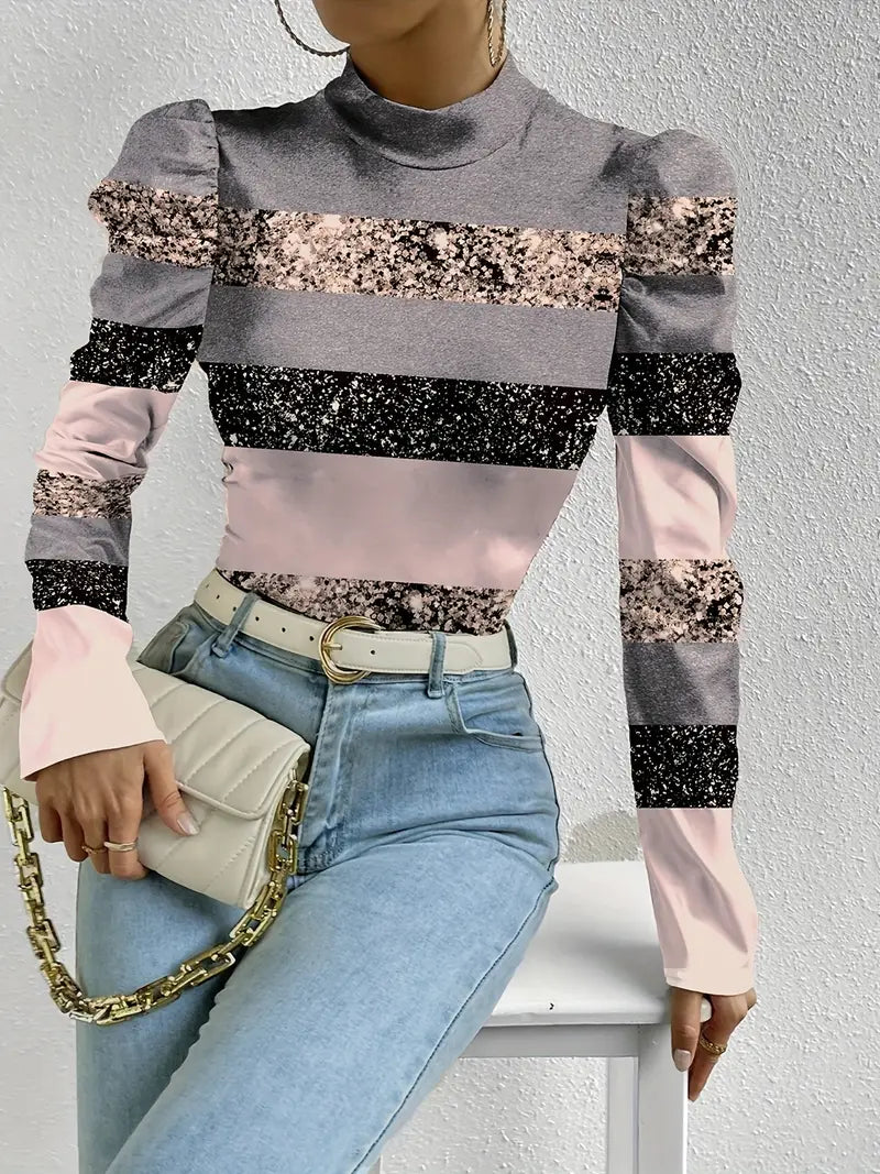 Ginevra® | Satin Blouse With Puff Sleeves