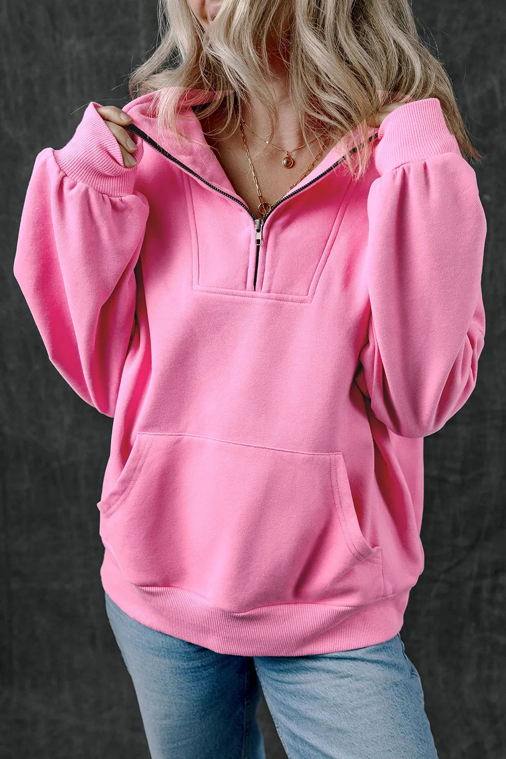 Adriana | Long sleeve half zip sweatshirt