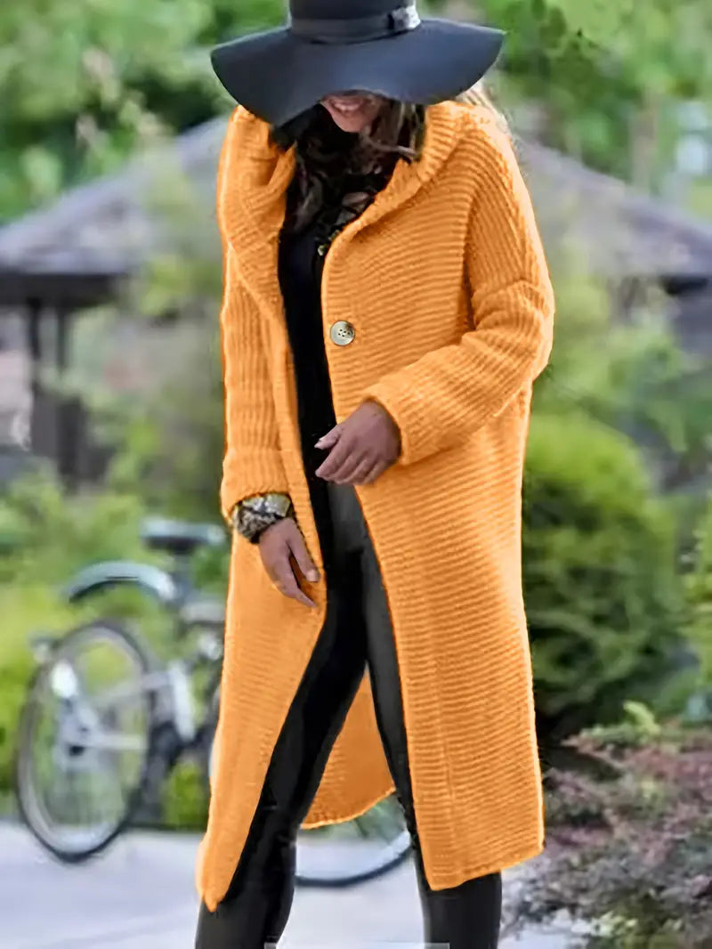 Cristina | Long knitted cardigan with hood