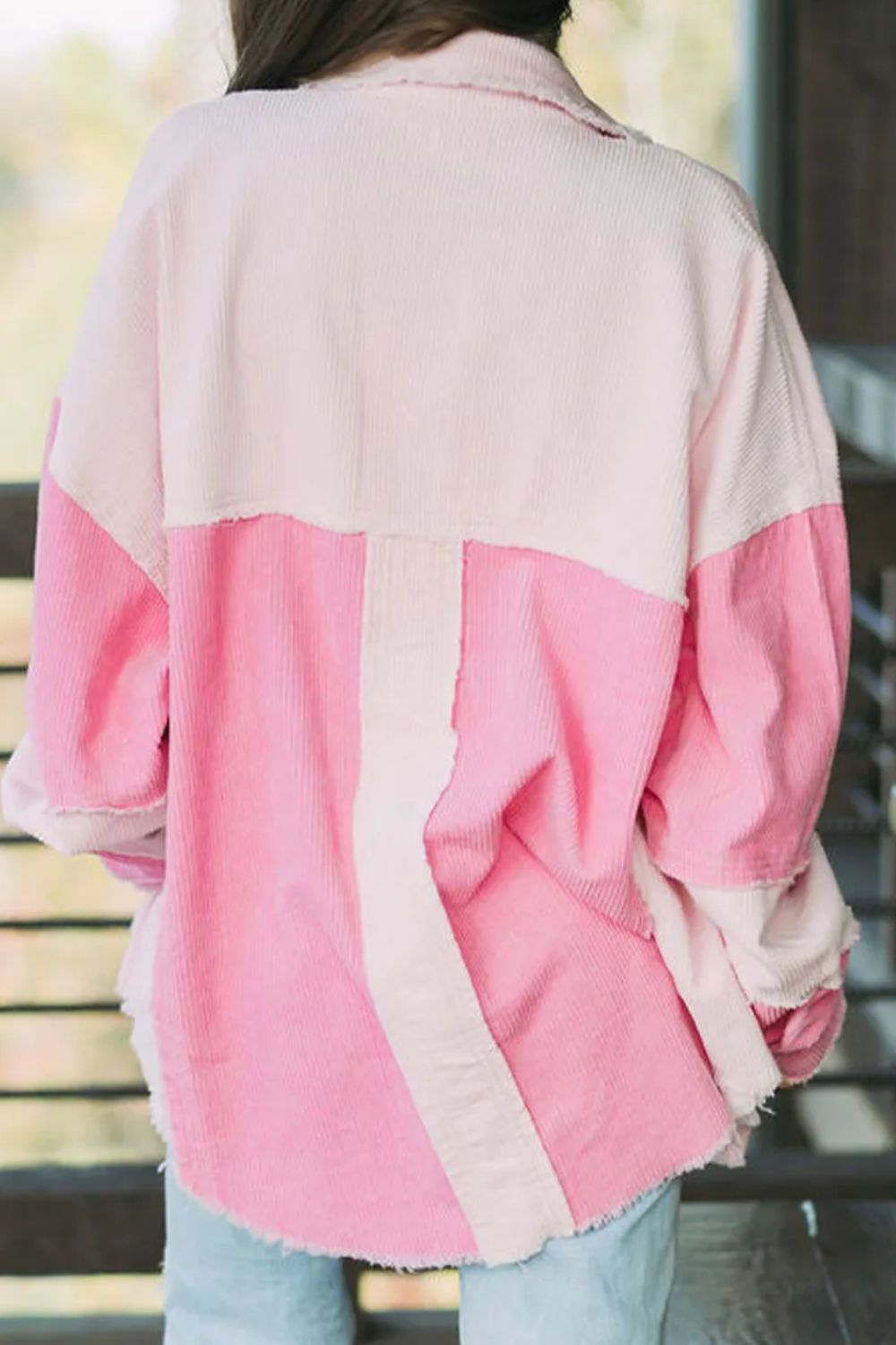 Olivia | Long-sleeved jacket with raw hem and contrast