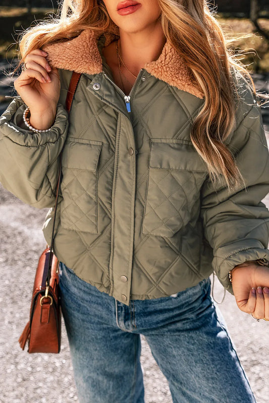 Vanesa | Long sleeve winter coat with drawstring and collar